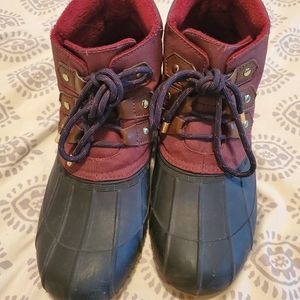 Tommy Hilfiger Duck Boots - Navy and Burgundy